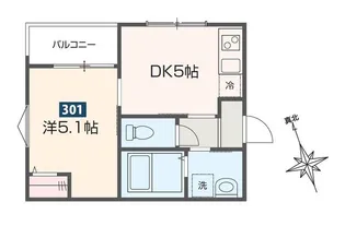 クオーレ小手指【301号室】の間取り