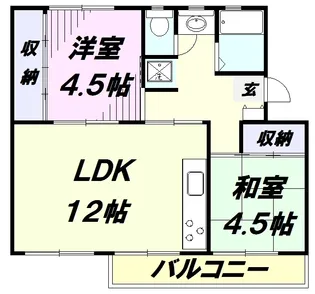 入間黒須団地6号棟【4階】の間取り