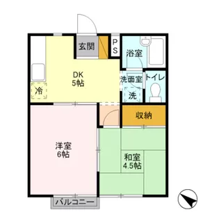 コスモプラザ B【2階】の間取り