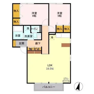 ディアコート B【2階】の間取り