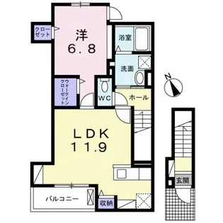 ヴィラージュ狭山祇園B【2階】の間取り