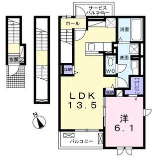 ヴィラージュ狭山祇園B【3階】の間取り