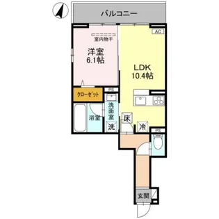 1LDKの間取り画像