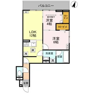 2LDKの間取り画像