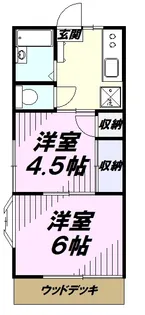 コーポヒル山口【101号室】の間取り