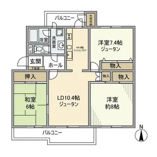 西所沢椿峰ニュータウン27街区1号棟【3階】の間取り