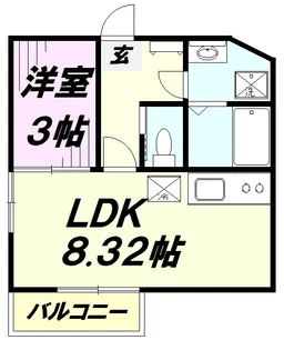 1LDKの間取り画像