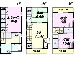埼玉県所沢市大字上安松【一戸建】の間取り
