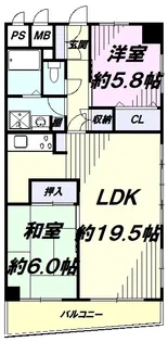 ライオンズマンション久米川【501号室】の間取り