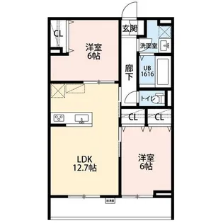 La Libellule 二本榎【102号室】の間取り