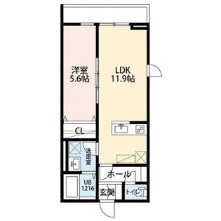 La Libellule 二本榎【105号室】の間取り