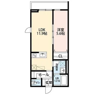 La Libellule 二本榎【109号室】の間取り
