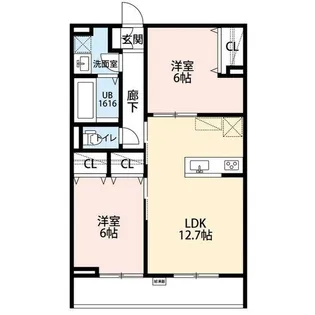 La Libellule 二本榎【203号室】の間取り