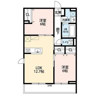 La Libellule 二本榎【204号室】の間取り