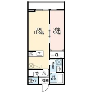 La Libellule 二本榎【206号室】の間取り