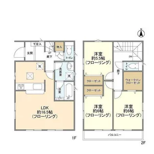 東京都東村山市富士見町4丁目【一戸建】の間取り