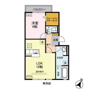 クローカスNIIZA A【1階】の間取り