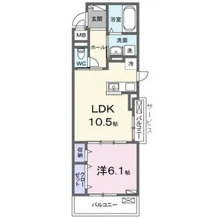 ラピス飯能【3階】の間取り