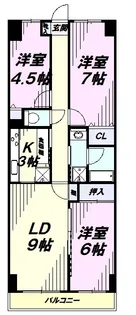 エステ・スクエア新所沢【4階】の間取り