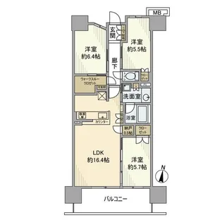 インプレスト所沢【10F号室】の間取り