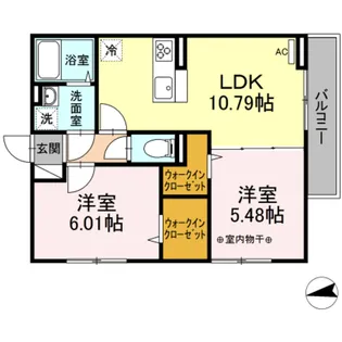 ラ・カーサ グリシーナ【3階】の間取り
