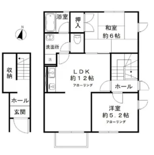 ウッディ・ハウスB棟【202号室】の間取り