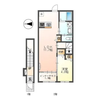 レヴメゾン神山参番館【2階】の間取り