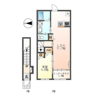 レヴメゾン神山参番館【2階】の間取り