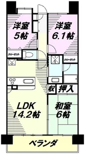 コスモガーデンズ所沢【502号室】の間取り