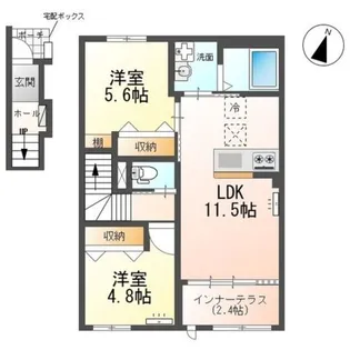 瀬音のいおり(日高市武蔵高萩アパート新築工事)【2階】の間取り