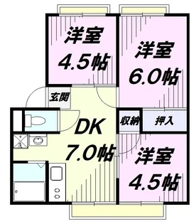 エステート6【201号室】の間取り