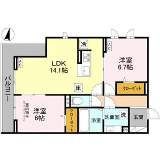 プレジール【1階】の間取り