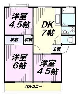 ハイツコマチA【1階】の間取り