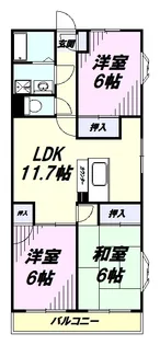 クレールはけの原【107号室】の間取り