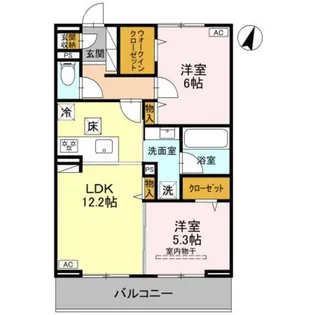 Koaひばりヶ丘【1階】の間取り