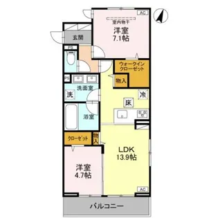 Koaひばりヶ丘【1階】の間取り