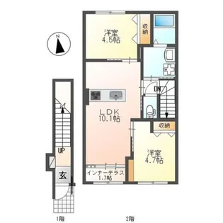 レヴメゾン神山弐番館【2階】の間取り