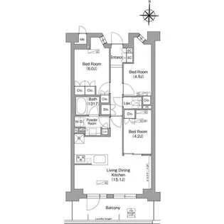 コンフォリア・リヴ八坂富士見【2階】の間取り