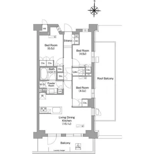 コンフォリア・リヴ八坂富士見【7階】の間取り