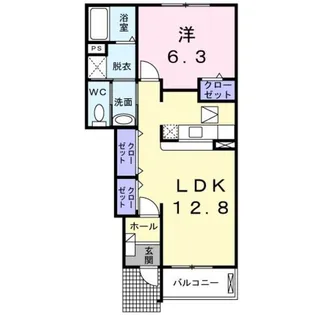 ラ・プリジアA【1階】の間取り