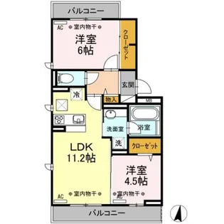 キャトルセゾン A【1階】の間取り