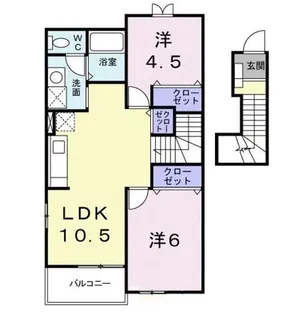 エヴァ−グリ−ン【2階】の間取り
