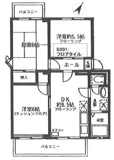 サンビレッジ清瀬B【201号室】の間取り