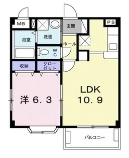 ベル・ソレイユB【2階】の間取り