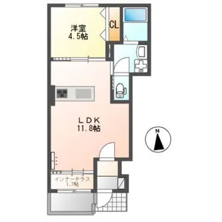 レヴメゾン神山弐番館【1階】の間取り