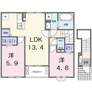 ヒカルサ所沢【1階】の間取り