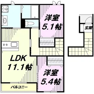 フィオーレⅡ【2階】の間取り