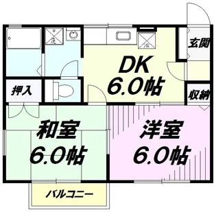 サンヴィルヌ【2階】の間取り