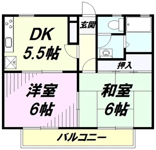 ツインコートピュアB【2階】の間取り