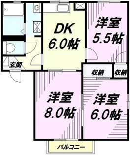 クランベリーハウスA【2階】の間取り
